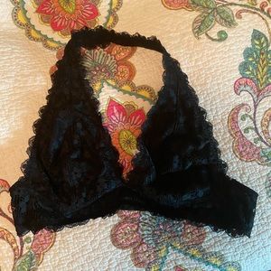 free people black halter bralette size medium